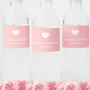 Blush Pink Vielen Dank für Ihre Hochzeit Wasserflaschenetikett