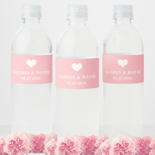 Blush Pink Vielen Dank für Ihre Hochzeit Wasserflaschenetikett