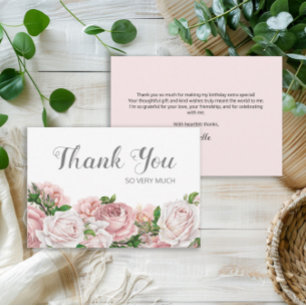 Blush Pink Vintag Floral Geburtstag Vielen Dank Dankeskarte
