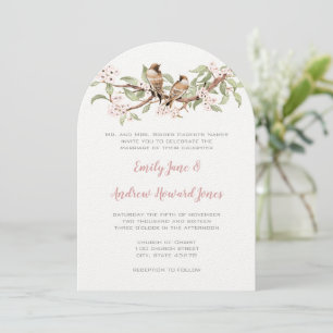 Blush Pink Vintag Love Bird Wedding Einladung