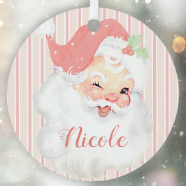 Blush Pink Vintag Weihnachtsbaum Name hinzufügen Ornament Aus Metall