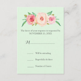 Blush Pink Vintage Blütenminze Hochzeit RSVP