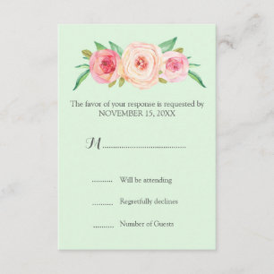 Blush Pink Vintage Blütenminze Hochzeit RSVP