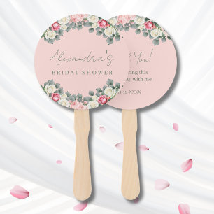 Blush Pink Vintage Rose Brautparty Vielen Dank Fächer