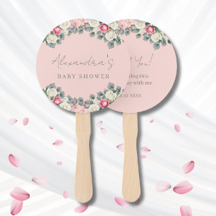 Blush Pink Vintage Rose Kinderdusche Danke Fächer