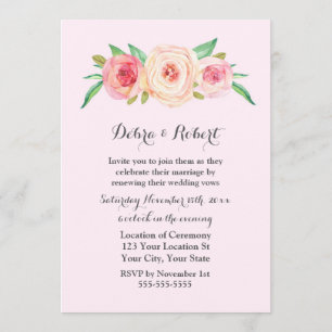 Blush Pink Vow Erneuerbare Einladung