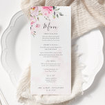 Blush Pink Wasserfarbe Blumenzellenhochzeit Menükarte<br><div class="desc">Diese exquisite Hochzeitskarte zeigt eine anmutige Mischung aus rosa Aquarellbäumen und Rose,  ergänzt durch die elegante Kunst der modernen handgeschriebenen Kalligraphie. Das romantische und Vintag inspirierte Design ist ideal für Frühjahr- und Sommerhochzeiten und verleiht der Feier eine Touch zeitloser Eleganz.</div>