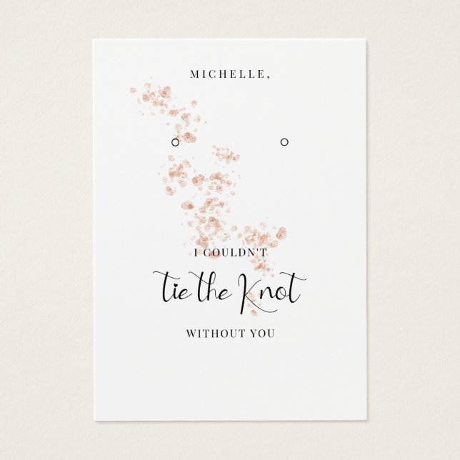 Blush Pink Wasserfarbe Bridesmaid Ohrring Holder (Vorderseite)