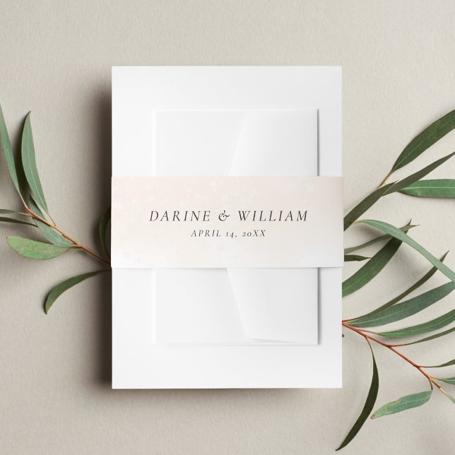 Blush Pink Wasserfarbe Elegante Typografie Hochzei Einladungsbanderole (Von Creator hochgeladen)