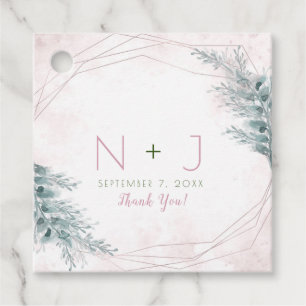 Blush Pink Wasserfarbe Geometrische botanische Hoc Geschenkanhänger