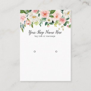 Blush Pink Watercolor-Blume mit Anzeige Visitenkarte