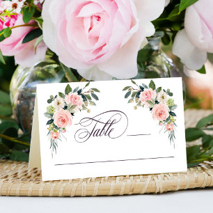 Blush Pink Watercolor Blumenzehen Platzkarte