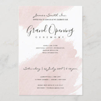 BLUSH PINK WATERCOLOR BRUSHSTROKE ÖFFNUNGSZEREMONI EINLADUNG