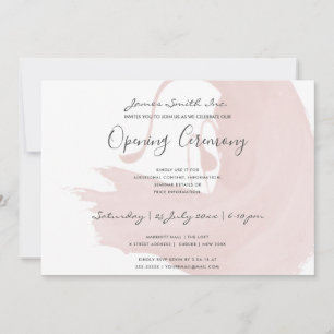 BLUSH PINK WATERCOLOR BRUSHSTROKE ÖFFNUNGSZEREMONI EINLADUNG