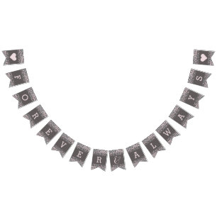 Blush Pink Watercolor Confetti Wedding Forever Wimpelkette