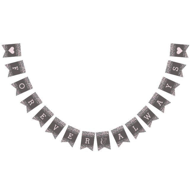 Blush Pink Watercolor Confetti Wedding Forever Wimpelkette (Alle)