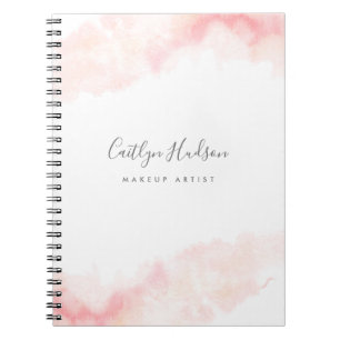 Blush Pink Watercolor Feminine Makeup artist Notizblock