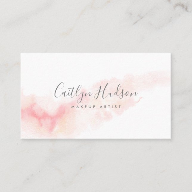 Blush Pink Watercolor Feminine Visitenkarte (Vorderseite)