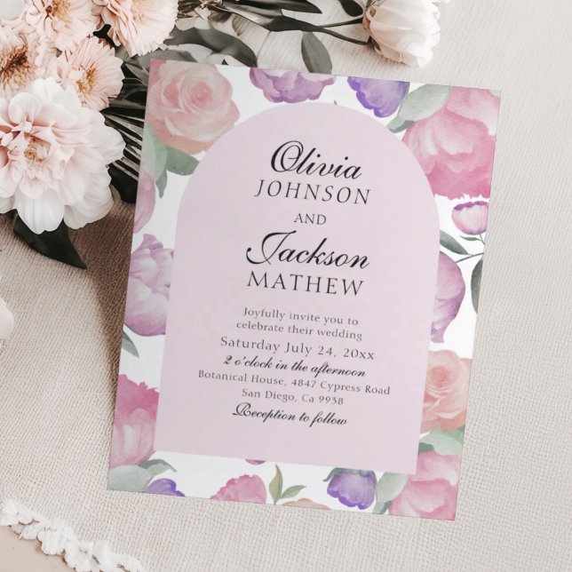 Blush Pink Watercolor Floral BUDGET Wedding (Von Creator hochgeladen)