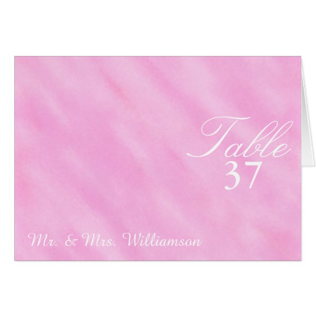Blush Pink Watercolor Hochzeitstische Zeltkarten (Vorderseite (Horizontal))