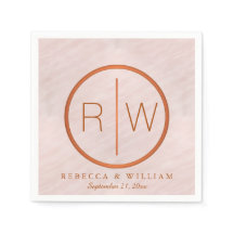 Blush Pink Watercolor Monogram Wedding Supplies
