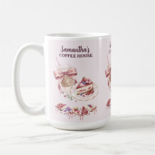 Blush Pink Watercolor Patisserie-Café-Branding Kaffeetasse