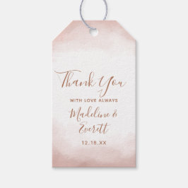 Blush Pink Watercolor Rose Gold Hochzeit Vielen Da Geschenkanhänger