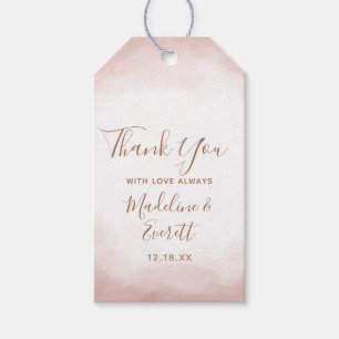 Blush Pink Watercolor Rose Gold Hochzeit Vielen Da Geschenkanhänger