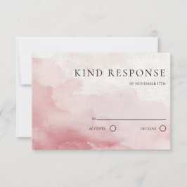 Blush Pink Watercolor Wash QR Code Wedding RSVP Karte
