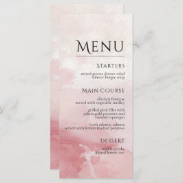 Blush Pink Watercolor Wash Wedding Menükarte