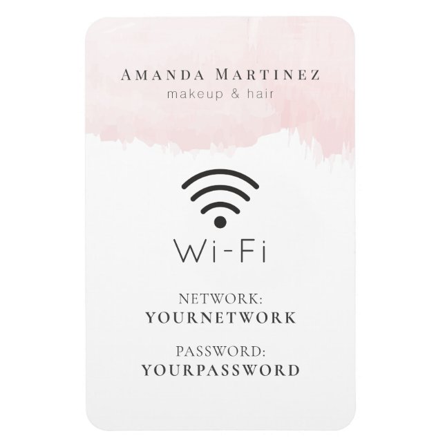 Blush Pink Watercolor Wi-Fi Sign Magnet (Vertikal)