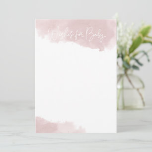 Blush Pink Watercolor Wünsche für Mitteilungskarte