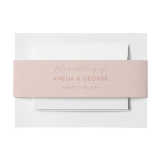 Blush Pink Wedding Invitation Bly Band