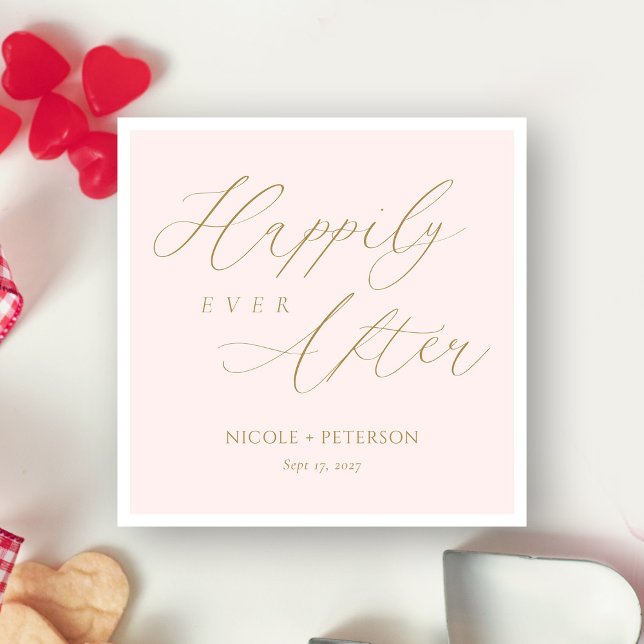Blush Pink Wedding Keepake: Glücklich immer nach d Serviette (Blush Pink Wedding Keepsake: Happily Ever After Napkins)
