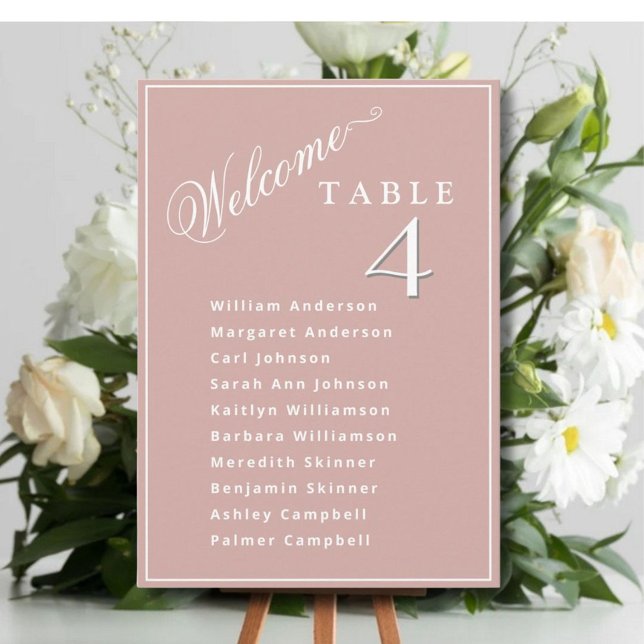Blush Pink Wedding Plan Karten Gastnamen (Von Creator hochgeladen)