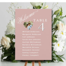 Blush Pink Wedding Plan Karten Gastnamen