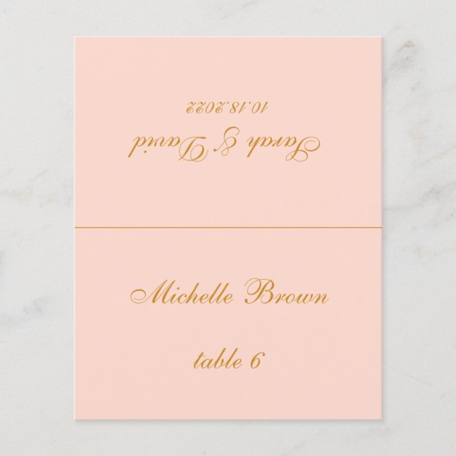 Blush Pink Wedding Platzkarte - Gast Name (Vorderseite)