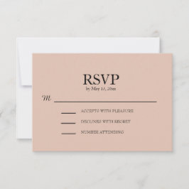 Blush Pink Wedding RSVP Karte