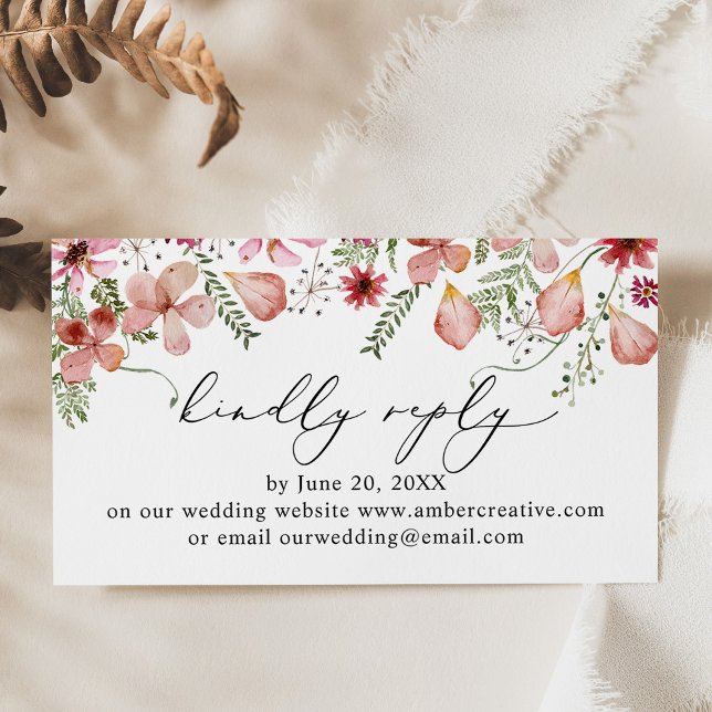 Blush Pink Wedding Website UAWG Enclosure Card Visitenkarte (Von Creator hochgeladen)