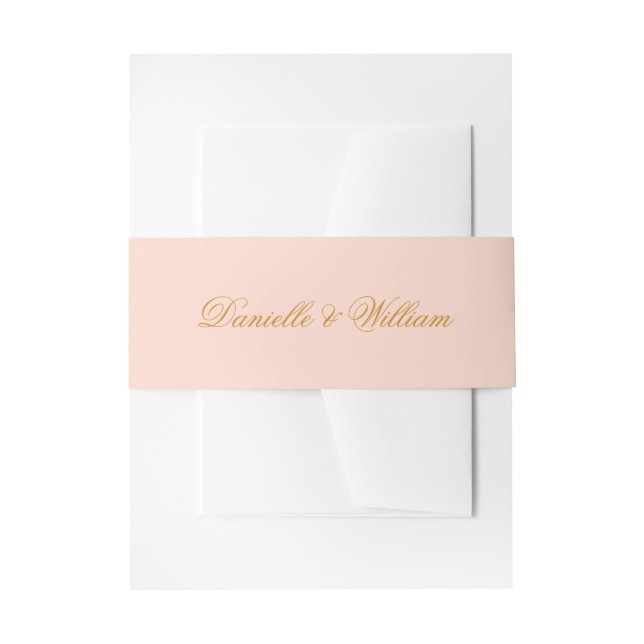 Blush Pink Wedly Band Einfache Goldene Schrift (Vorderseite Beispiel)