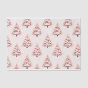 Blush Pink Weihnachtsbaum Muster Decoupage Seidenpapier
