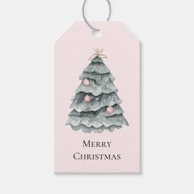 Blush Pink Weihnachtsbaum Ornament Geschenkanhänger (Vorderseite)