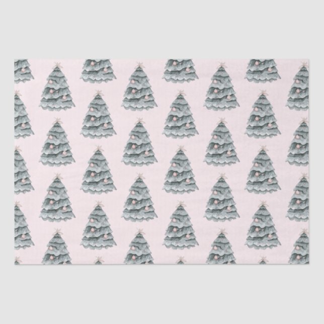 Blush Pink Weihnachtsbaum Ornament Seidenpapier (Vorderseite)
