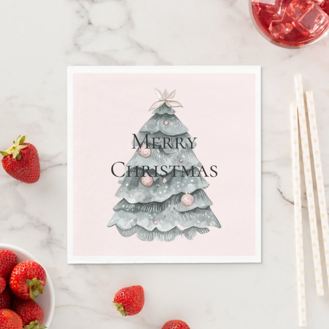 Blush Pink Weihnachtsbaum Ornament Serviette (Beispiel)