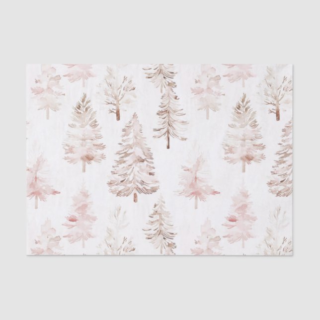 Blush Pink Weihnachtsbaumen Seidenpapier (Vorderseite)