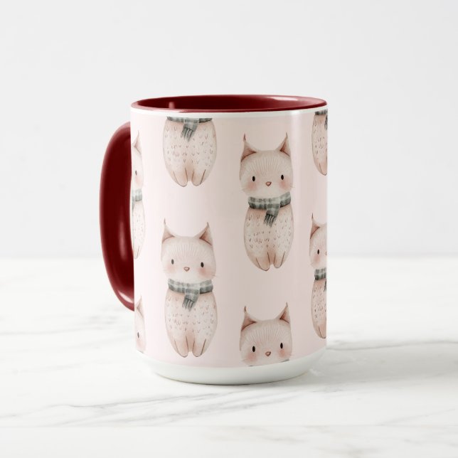 Blush Pink Weihnachtskatzen Tasse (Vorderseite Links)