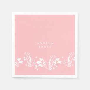 Blush Pink Weißes Brautparty Serviette