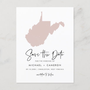 Blush Pink West Virginia Karte Save the Date
