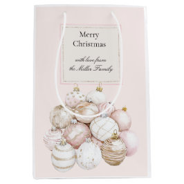 Blush Pink White Champagne Christmas Ornaments Mittlere Geschenktüte