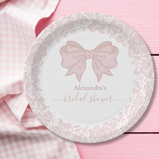 Blush Pink White Chinoiserie Brautparty Pappteller (Von Creator hochgeladen)